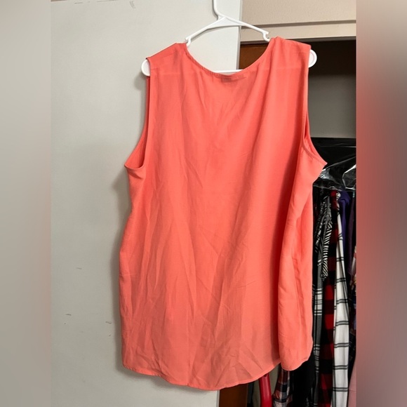 New NWT peach orange pink tank blouse work top shirt XXL‎ - Picture 2 of 7